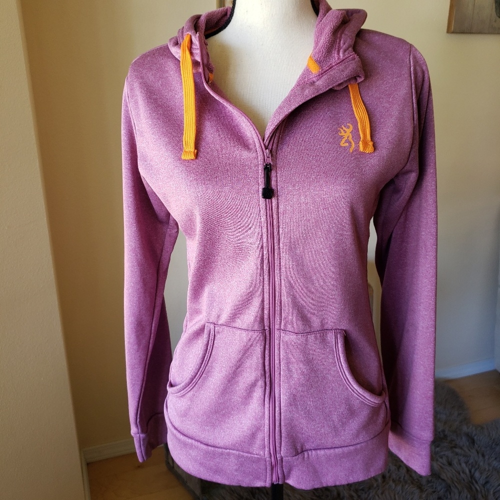 Purple browning zip up hoodie